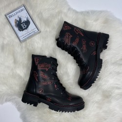 ДАМСКИ БОТИ - 2409-6001202023 BLACK-RED